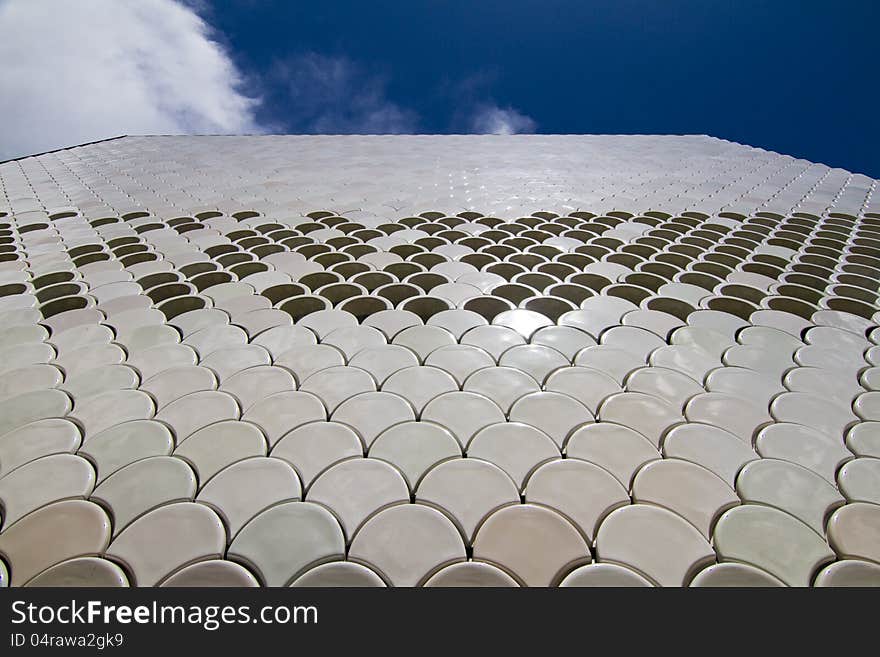 Abstract detail view of the wall structure of a modern building. Abstract detail view of the wall structure of a modern building.