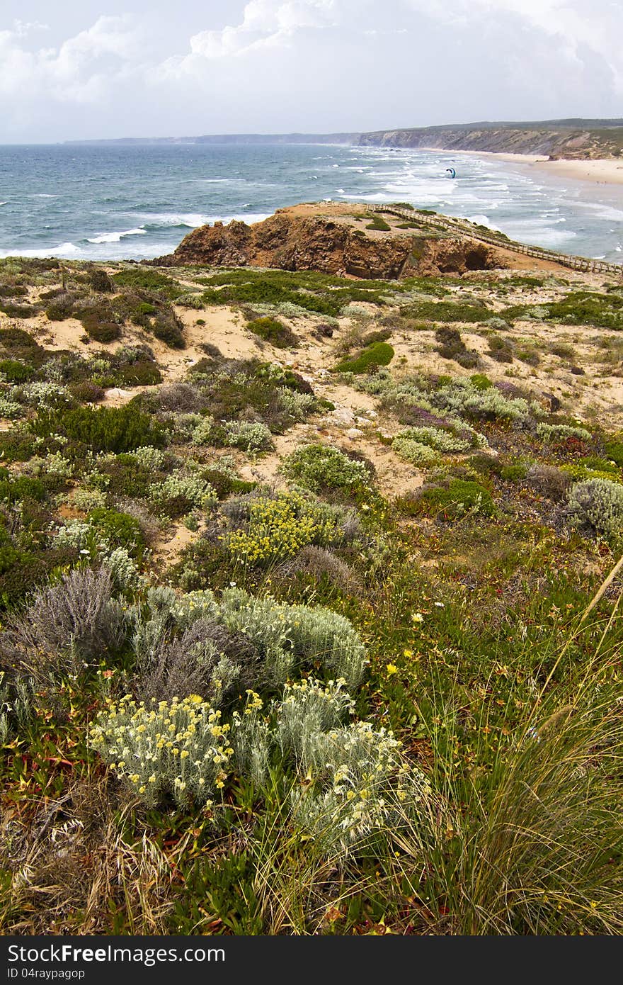 Beautiful view of the  beaches and coastline of Sagres, located in the Algarve, Portugal. Beautiful view of the  beaches and coastline of Sagres, located in the Algarve, Portugal.