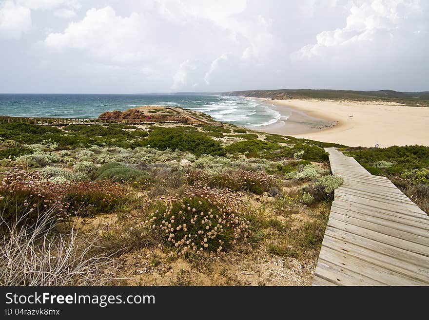 Beautiful view of the  beaches and coastline of Sagres, located in the Algarve, Portugal. Beautiful view of the  beaches and coastline of Sagres, located in the Algarve, Portugal.