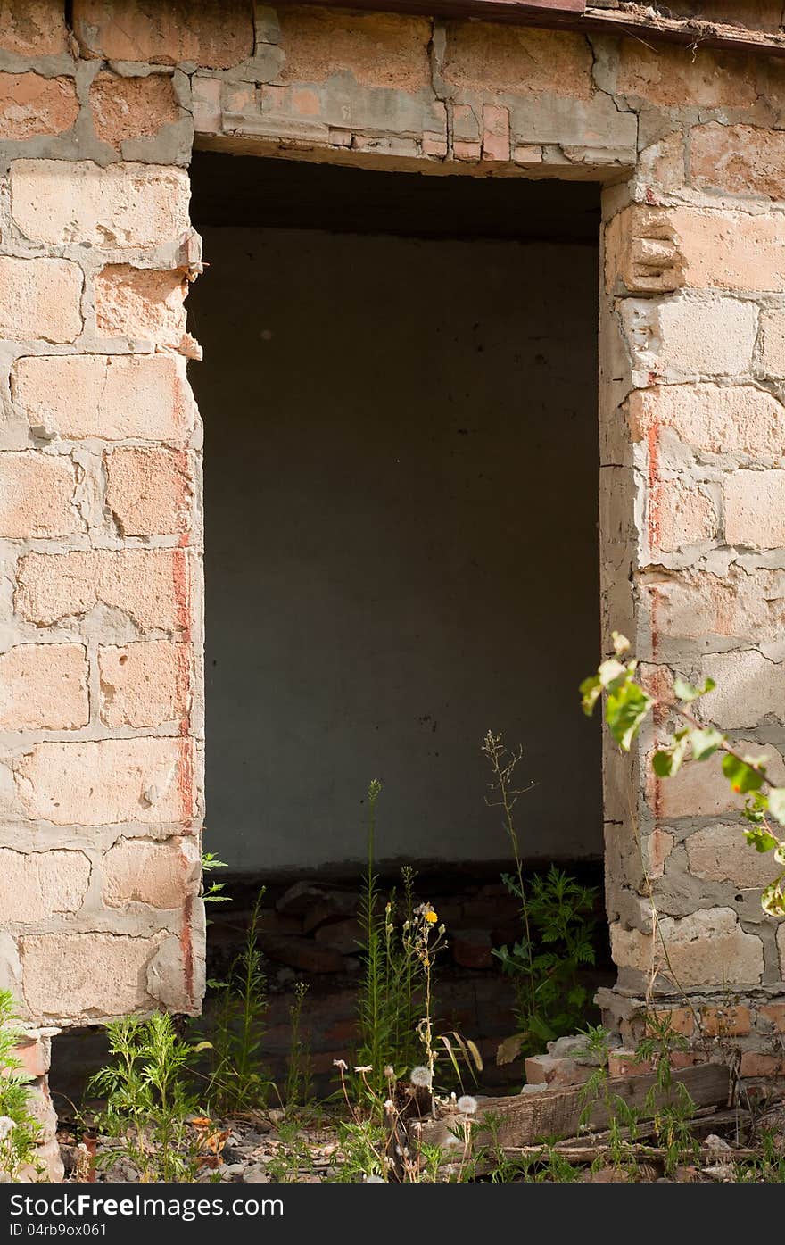 Doorway in an old neglected building. Doorway in an old neglected building