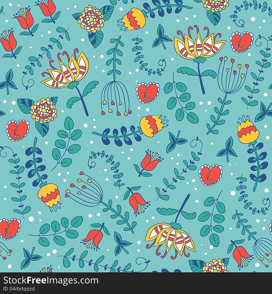 Vector seamless background with flowers. Vector seamless background with flowers