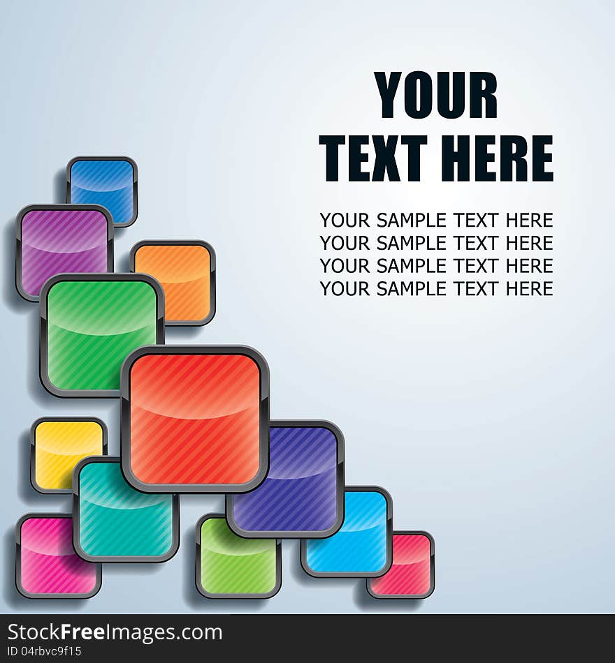 Cover or title page design background with colorful rounded squares