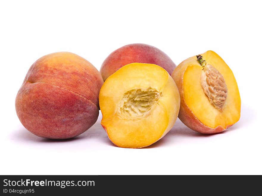 Tasty Peaches On White