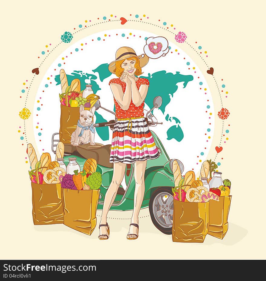 Beautiful Women with shopping bags