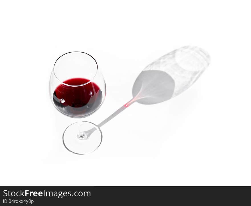 Glass Of Red Wine With Shadow