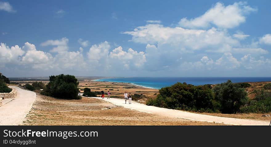 coastline alley of Mediterranean sea. coastline alley of Mediterranean sea