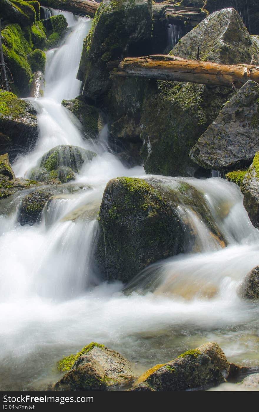 Wild creek in the dark valley