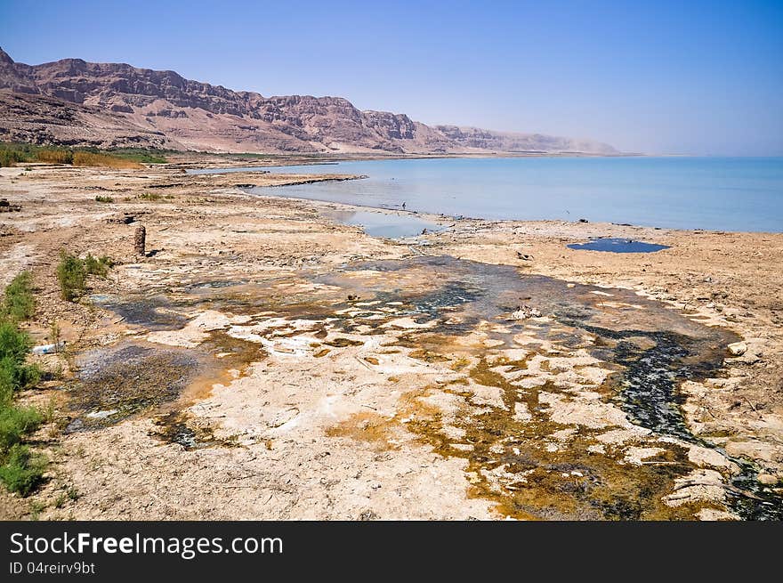 View on conversions of the Dead Sea coast. View on conversions of the Dead Sea coast