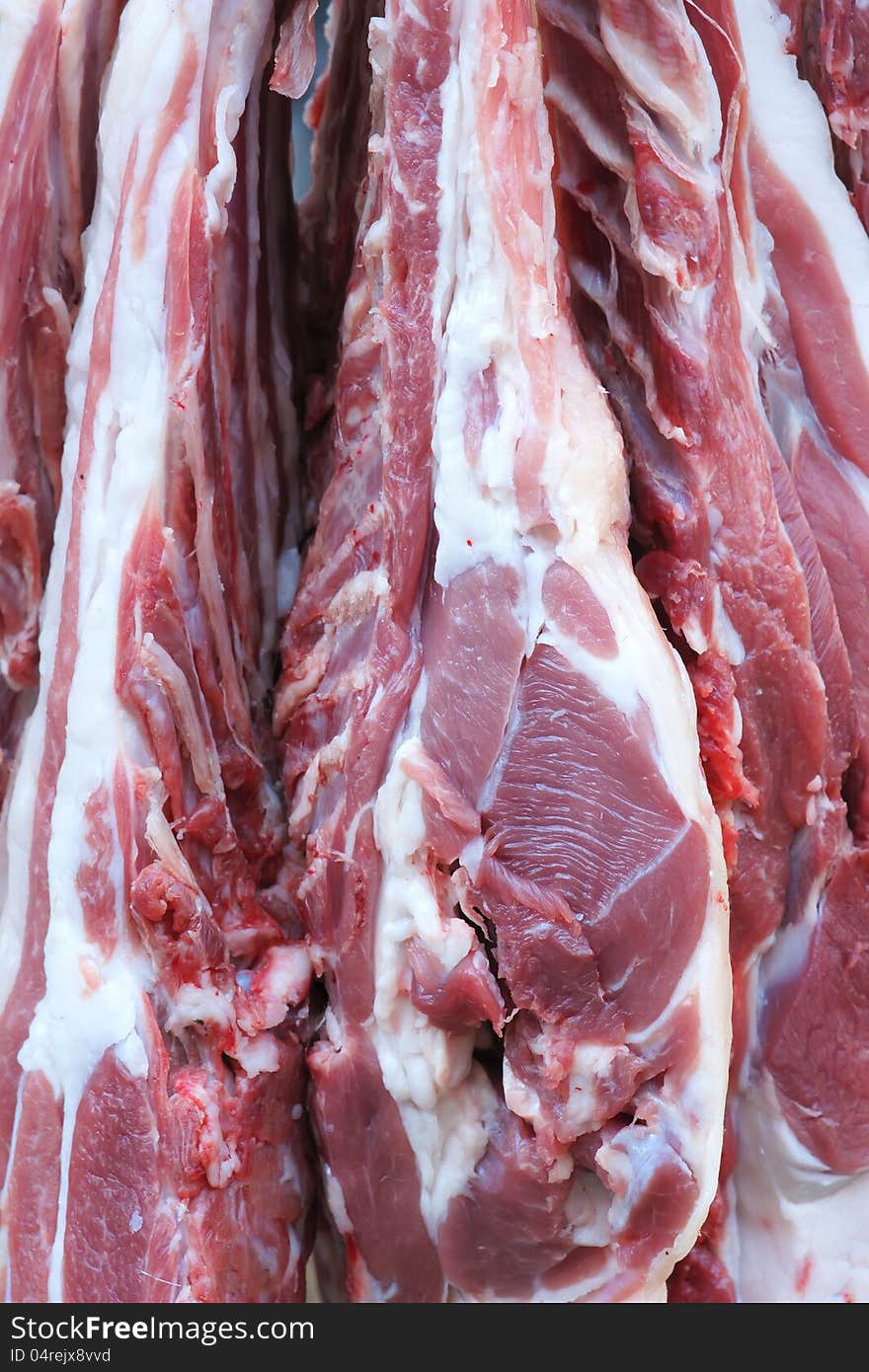 The close-up of fresh mutton