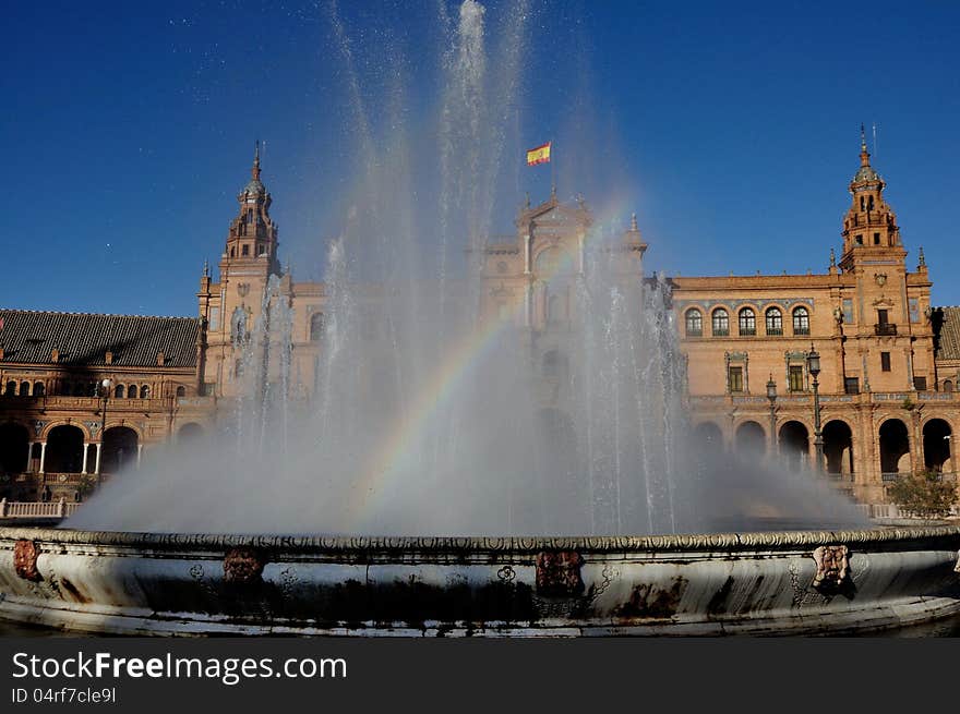 Fountain Plaza of Spain in Seville