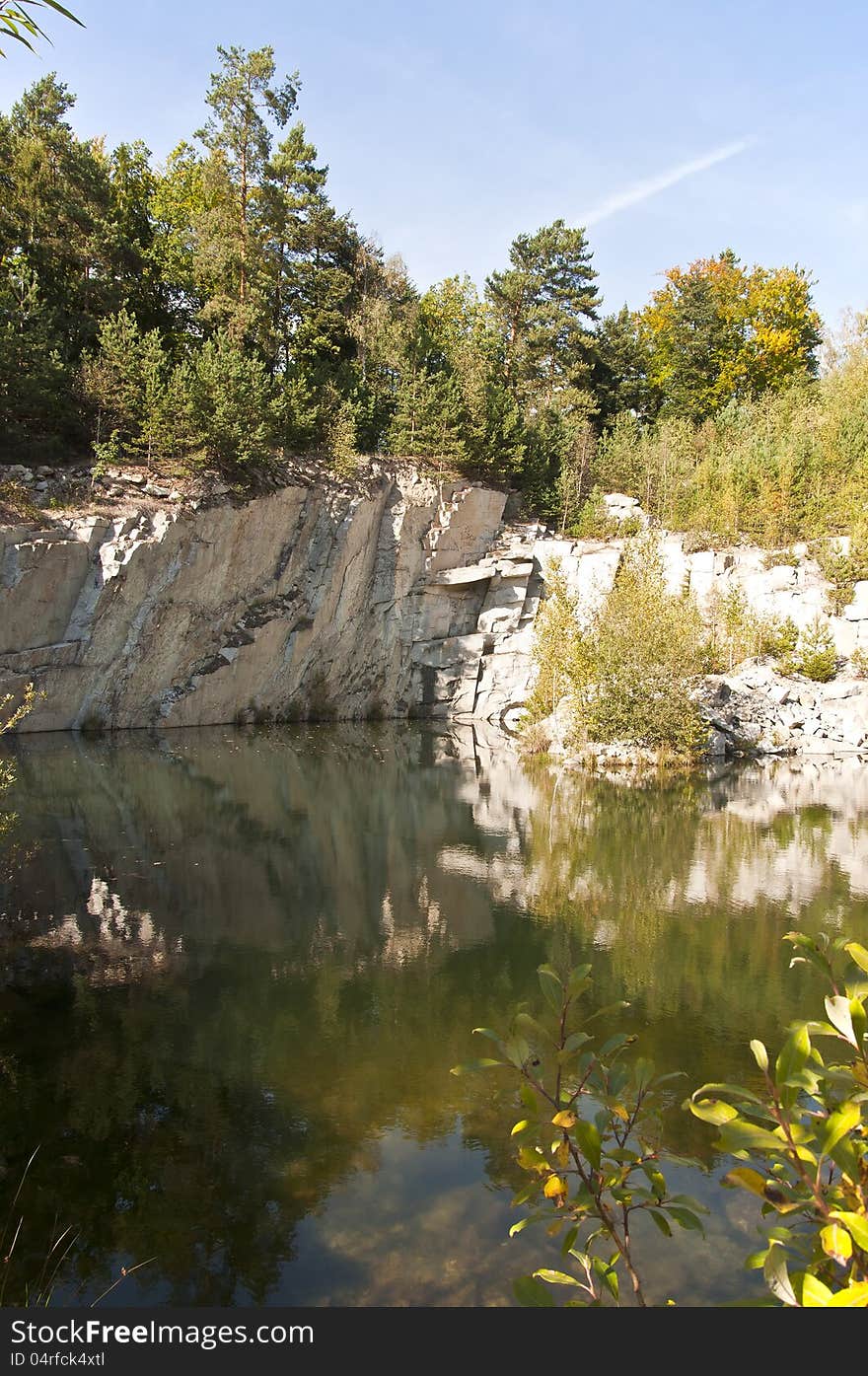 Flooded quarry in Steken, south bohemia, Czech republic