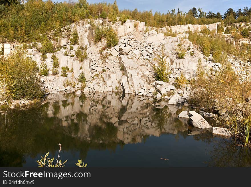 Flooded quarry in Steken, south bohemia, Czech republic