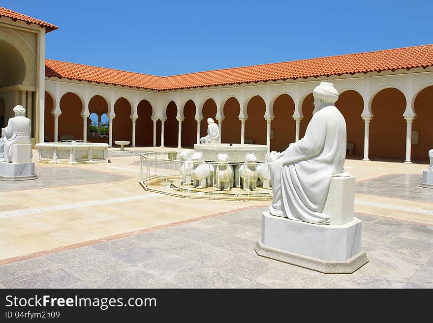 Beautiful Classical Mediterranean Hacienda Spanish style building with stone arches. Beautiful Classical Mediterranean Hacienda Spanish style building with stone arches