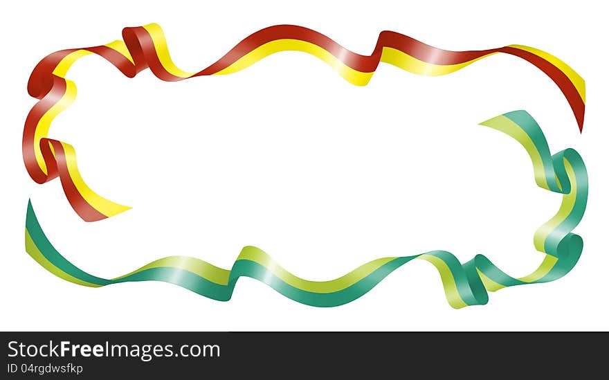 Set of ribbons in bright contrast colours. Set of ribbons in bright contrast colours