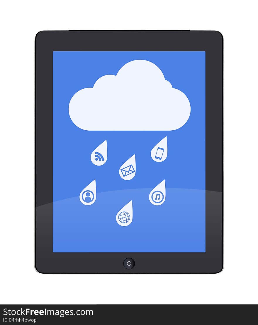 Cloud computing connection on the digital tablet pc