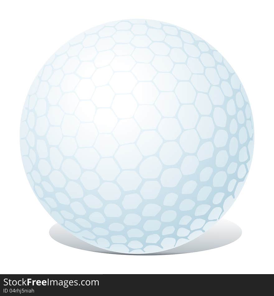 Golf ball on white background