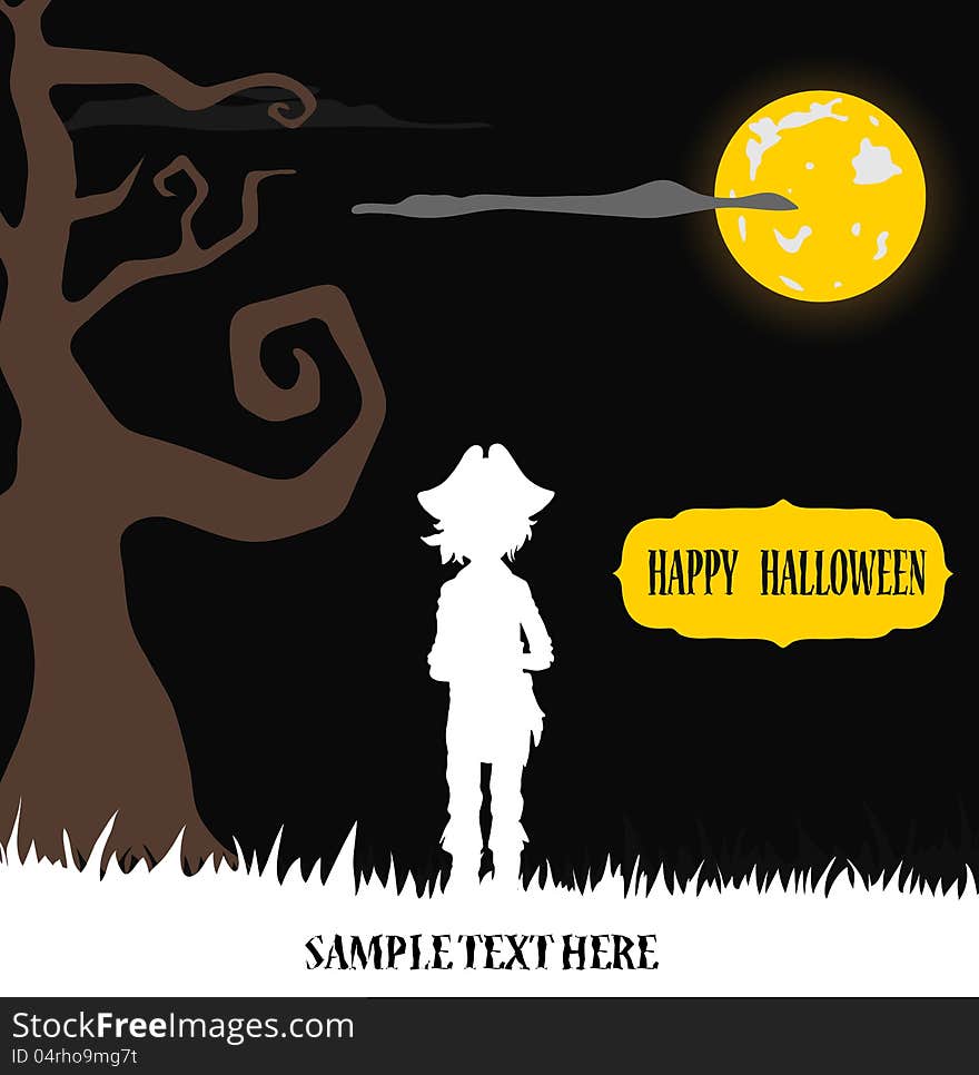 Halloween pirate silhouette background