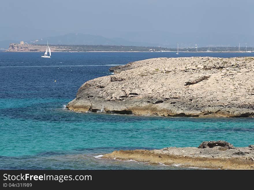 Seascape on the island of Formentera