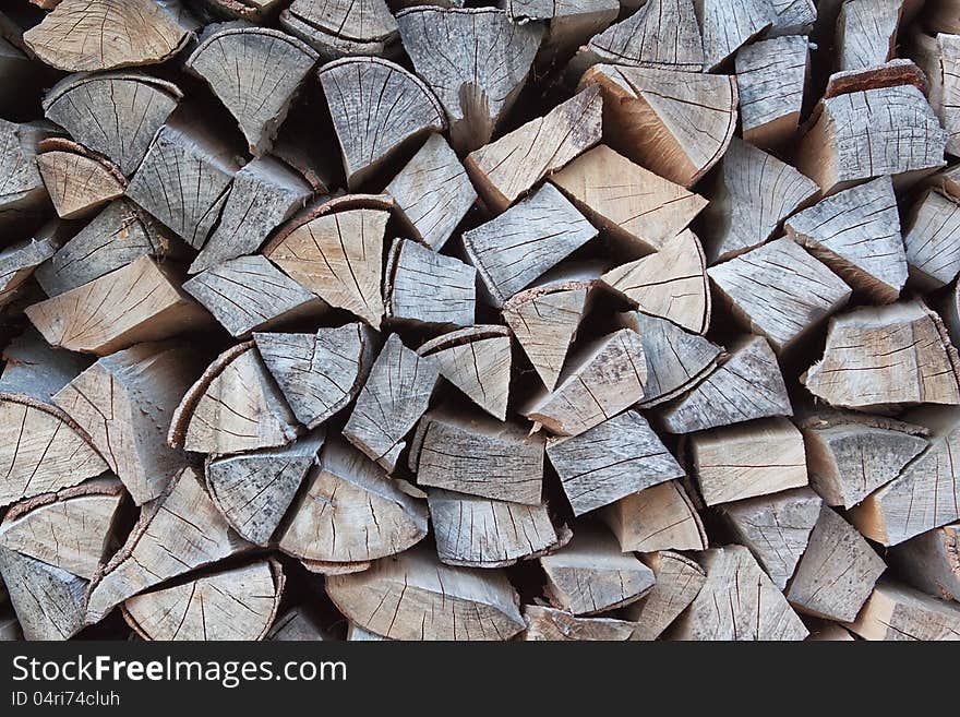 A pile of firewood for the winter. A pile of firewood for the winter.