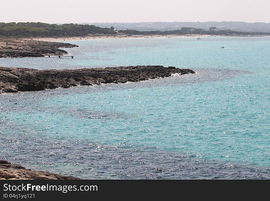 Seascape on the island of Formentera