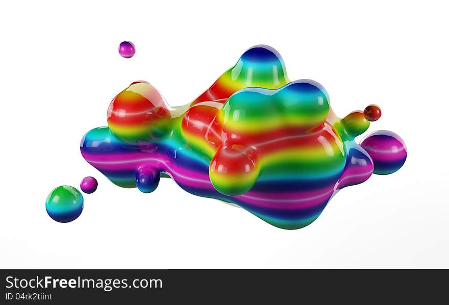 3d abstract colored liquid and bubbles. 3d abstract colored liquid and bubbles