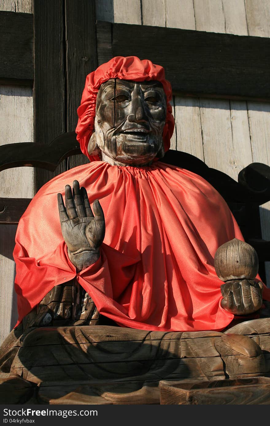 Pindola Statue At Todaiji Nara Japan; Wood Carving