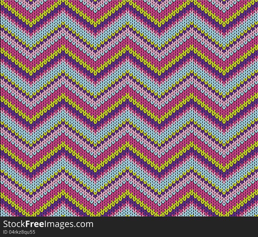 Seamless violett knitted pattern, illustrated