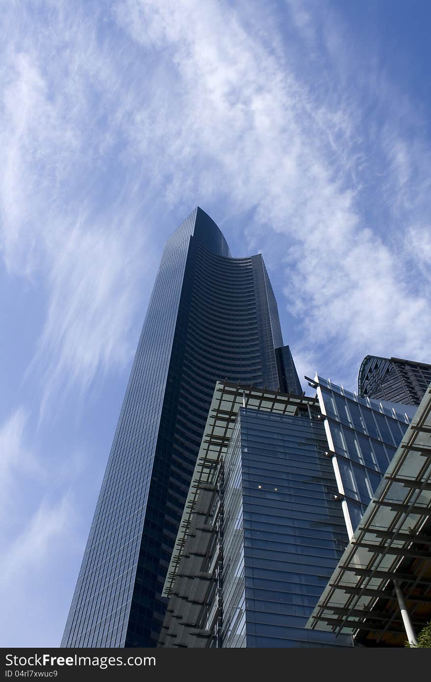 Modern architectures with beautiful sky in downtown Seattle.