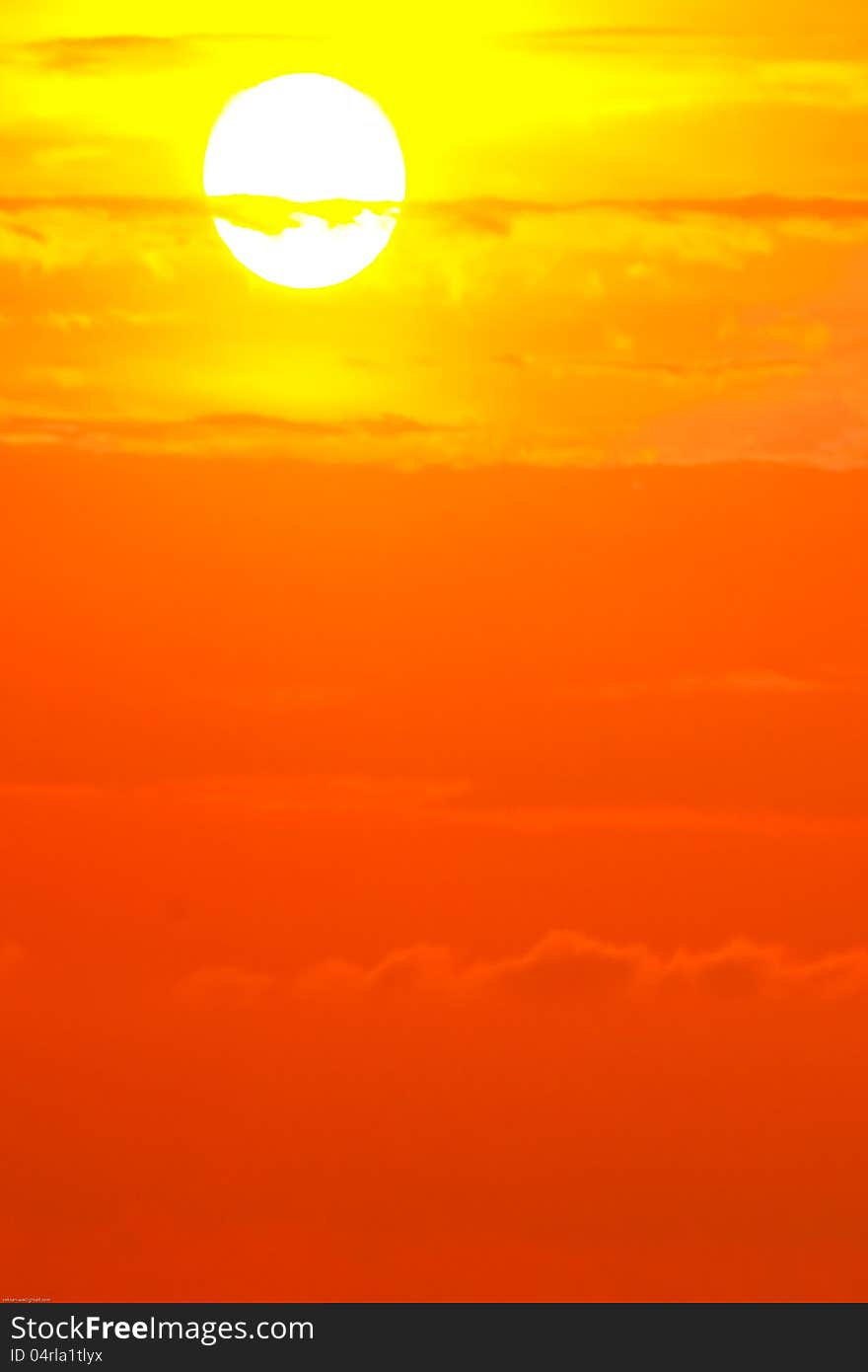 Picture of Sunset background and cloud  silhouette.