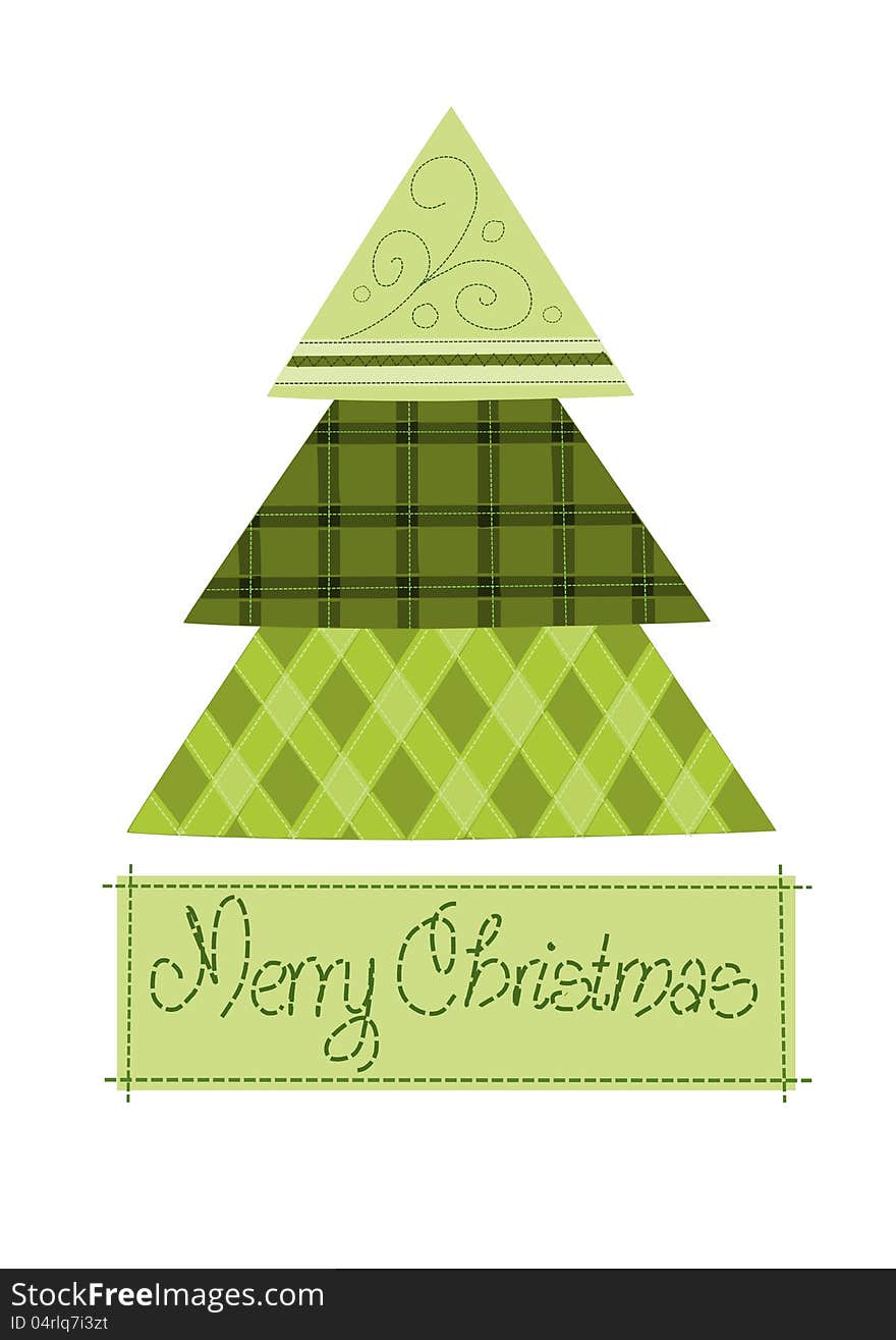 Green pattern christmas tree