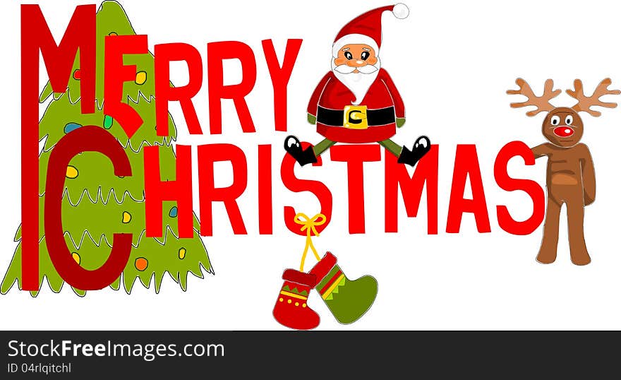 Merry christmas colorful and pattern text. Merry christmas colorful and pattern text.