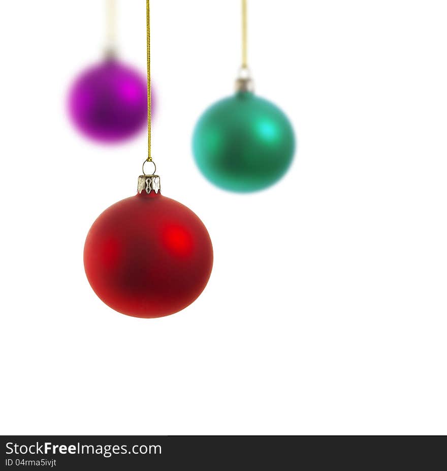 Christmas balls on white backgrounds. Christmas balls on white backgrounds