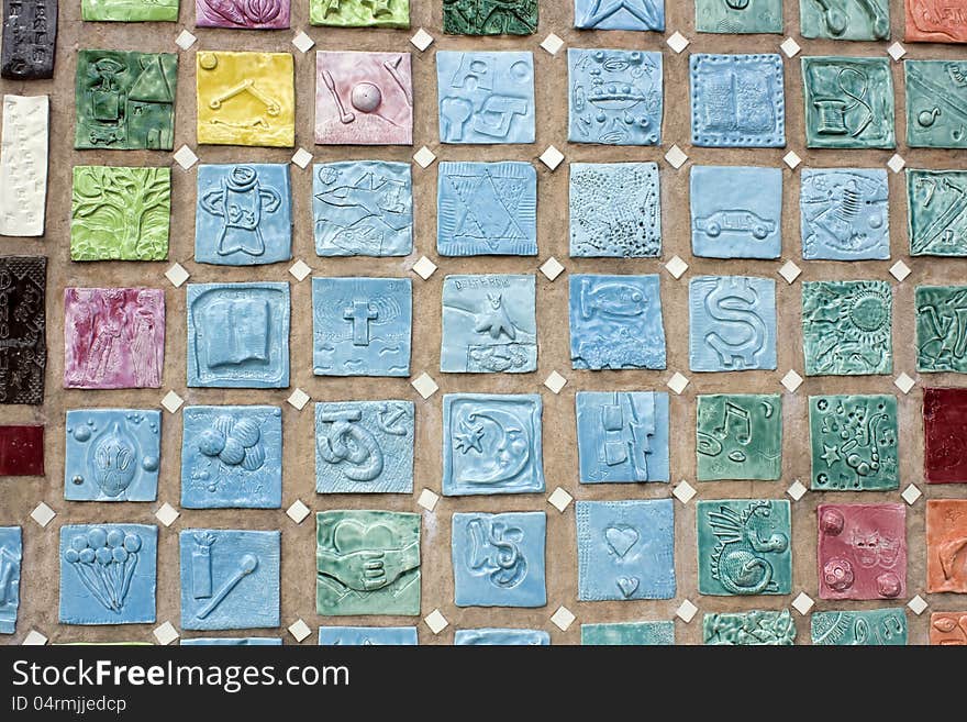 Porcelain tile symbol arts