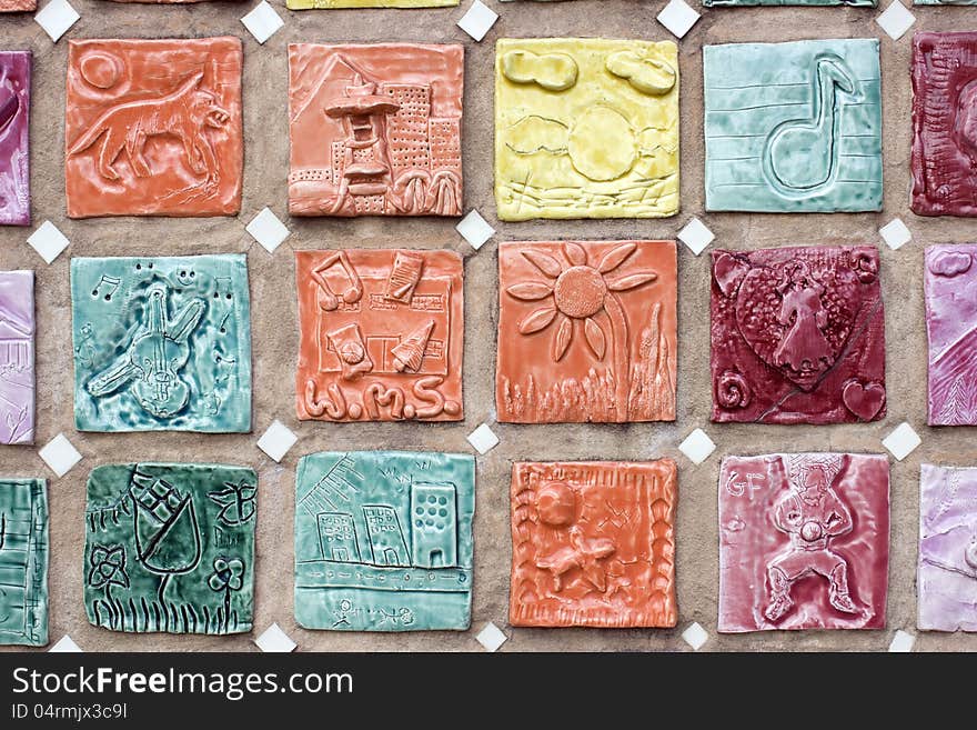 Porcelain tile symbol arts