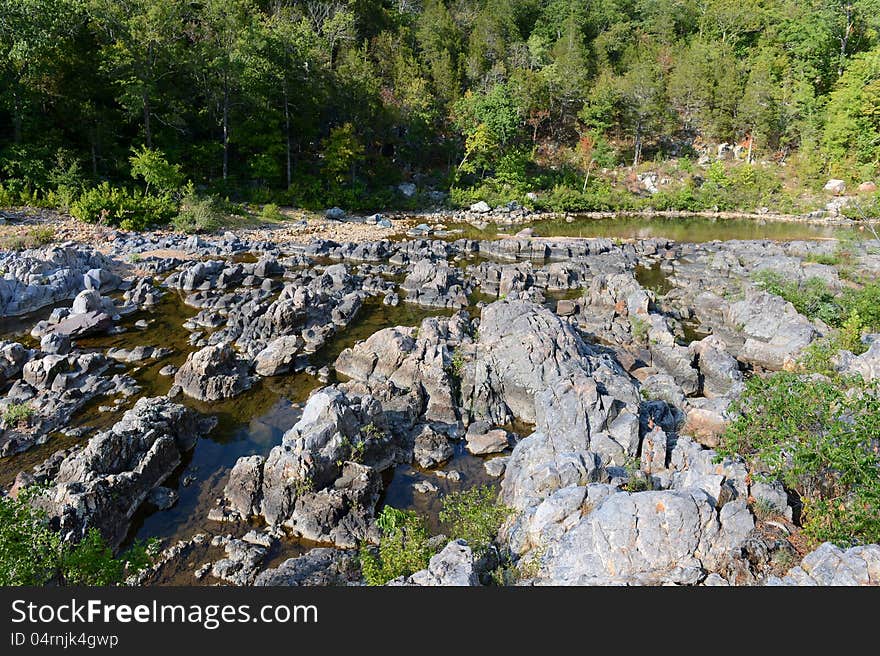 Rugged river view of Johnson Shut Ins in Missouri