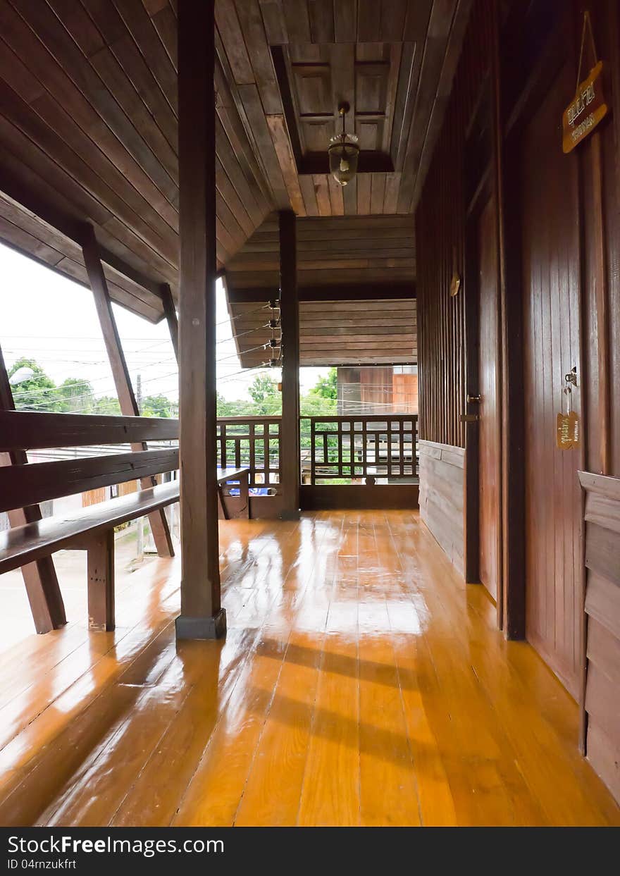 Balcony of guest house in north of Thailand