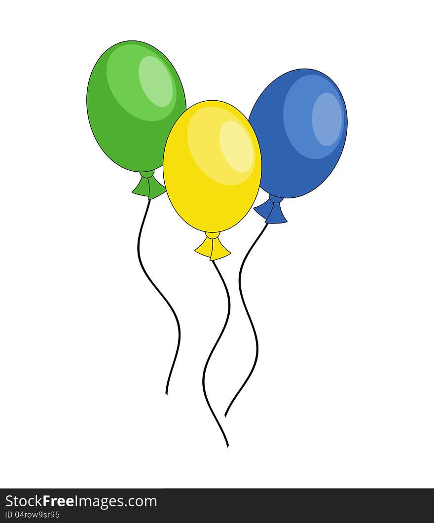 An illustration featuring different coored party balloons