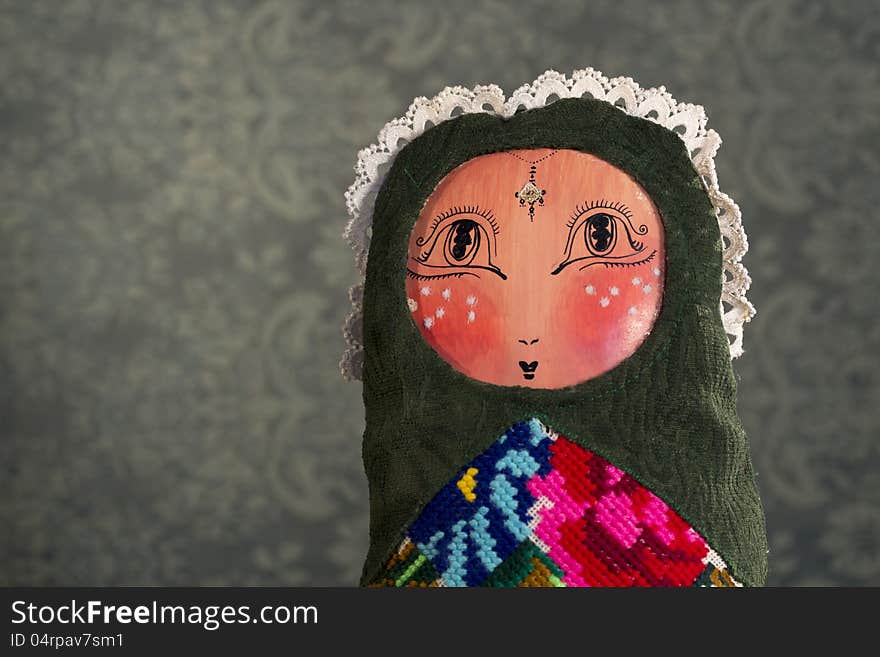 A picture at home made russian doll