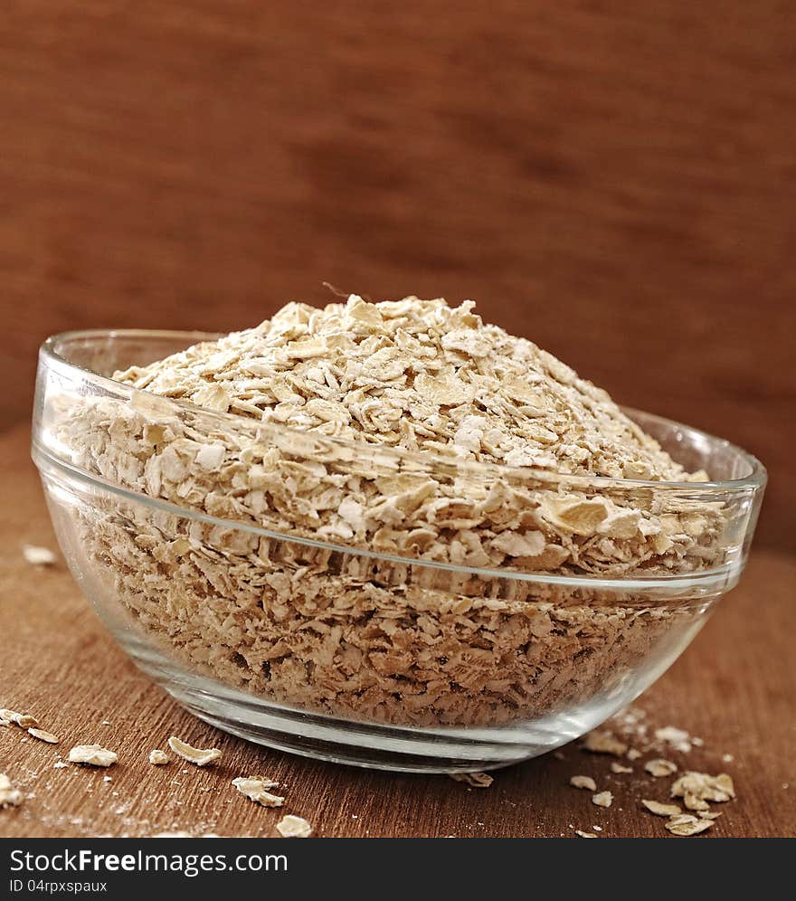 Oatmeal In Glass Bowl