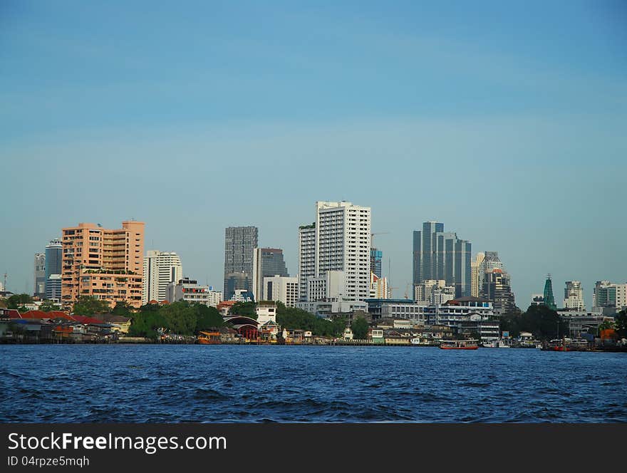 Cityscape of bangkok at chao phraya river,thailand. Cityscape of bangkok at chao phraya river,thailand