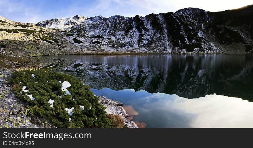 Alpine lake reflection - Retezat Mountains