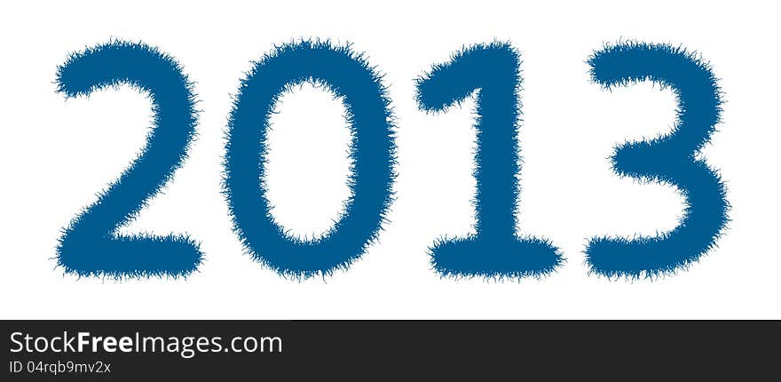 Happy new year 2013. Furry 2013 numbers isolated on a white background.
