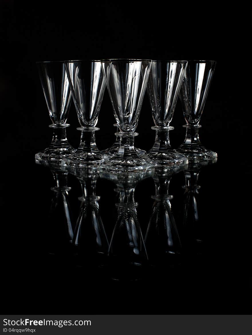 Old crystal shot glasses