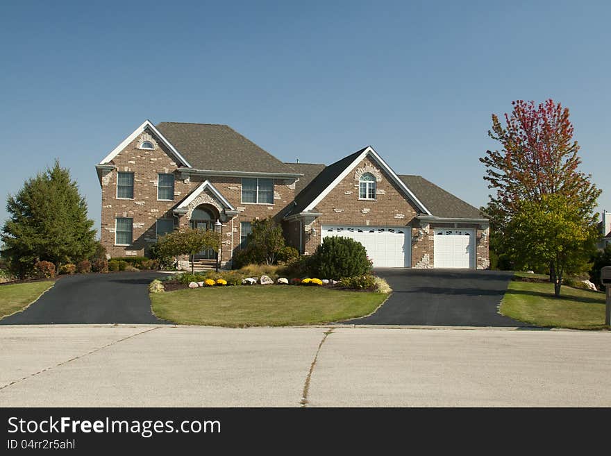 Large house with three car garage