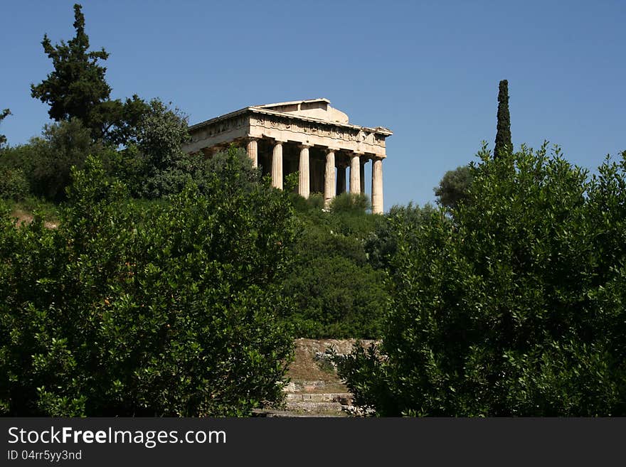 Temple at the Agora in Athens, Greece. Temple at the Agora in Athens, Greece.