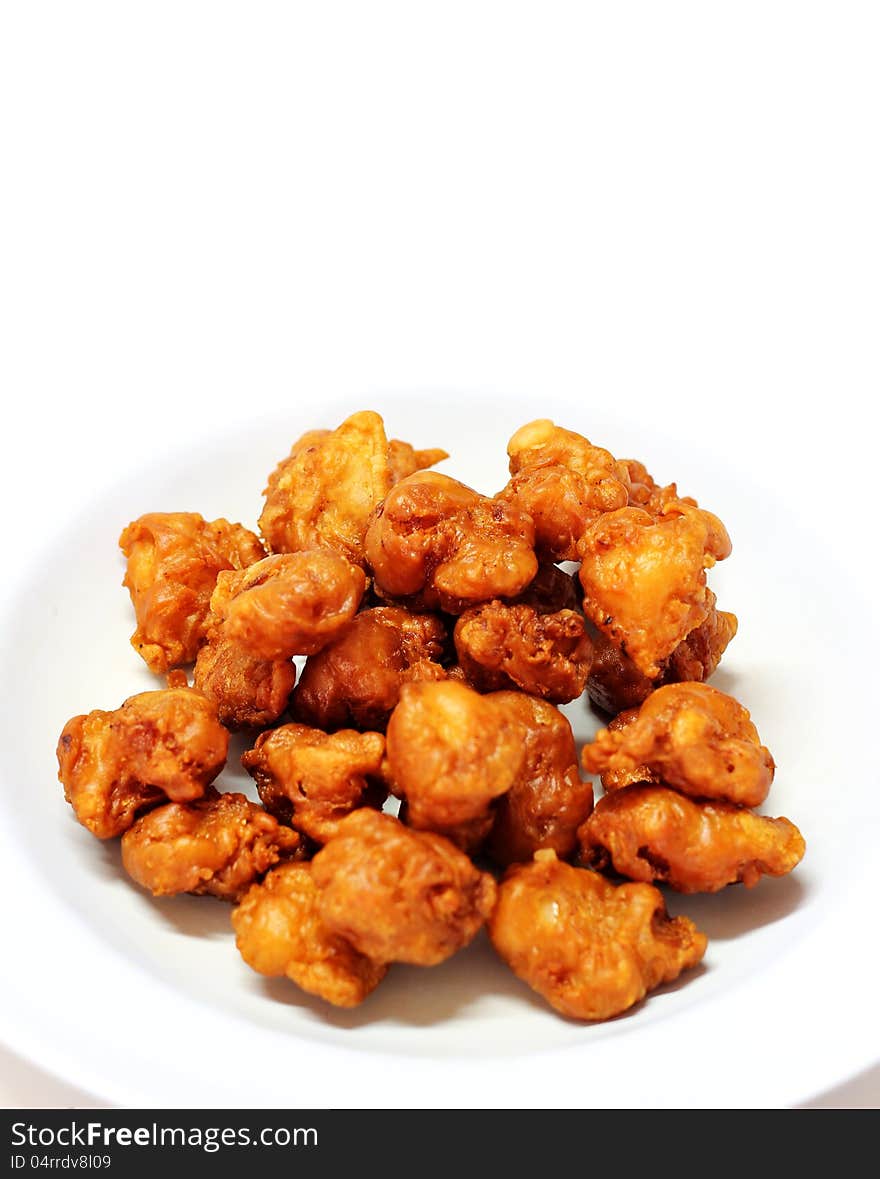 Fried sinew of chicken, general menu of chicken for Asia. Fried sinew of chicken, general menu of chicken for Asia