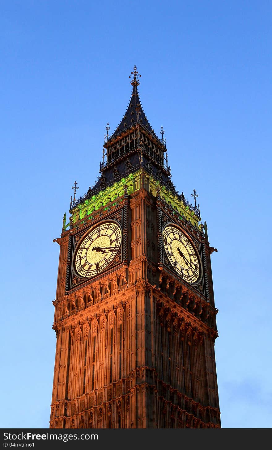 Big Ben at sunset, London.