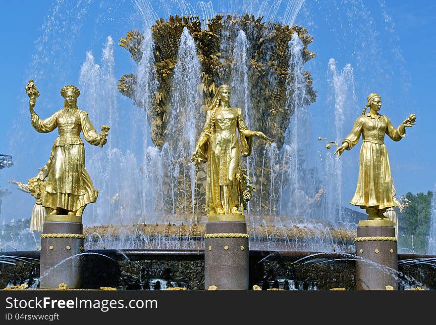 Fountain friendship of people VDNKH Moscow, Russia