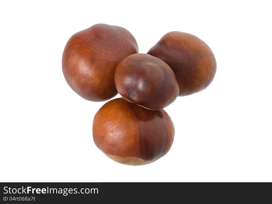 A group of four chestnuts