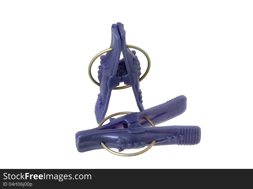 Two clips for drying clothes